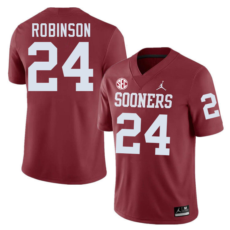 Oklahoma Sooners #24 Xavier Robinson College Football Jerseys,Uniforms-Crimson